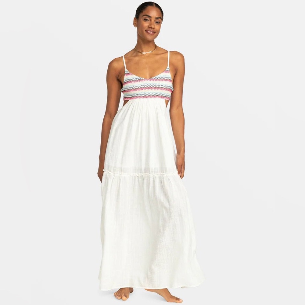 ROXY Hot Tropics Flowy Maxi Dress – Textured Slub Fabric – Size XL - Picture 9 of 15